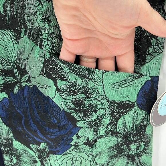 Eva Franco Anthropologie Floral & Houndstooth Coat - Black/White/Green - 2 - NWT - Picture 4 of 9